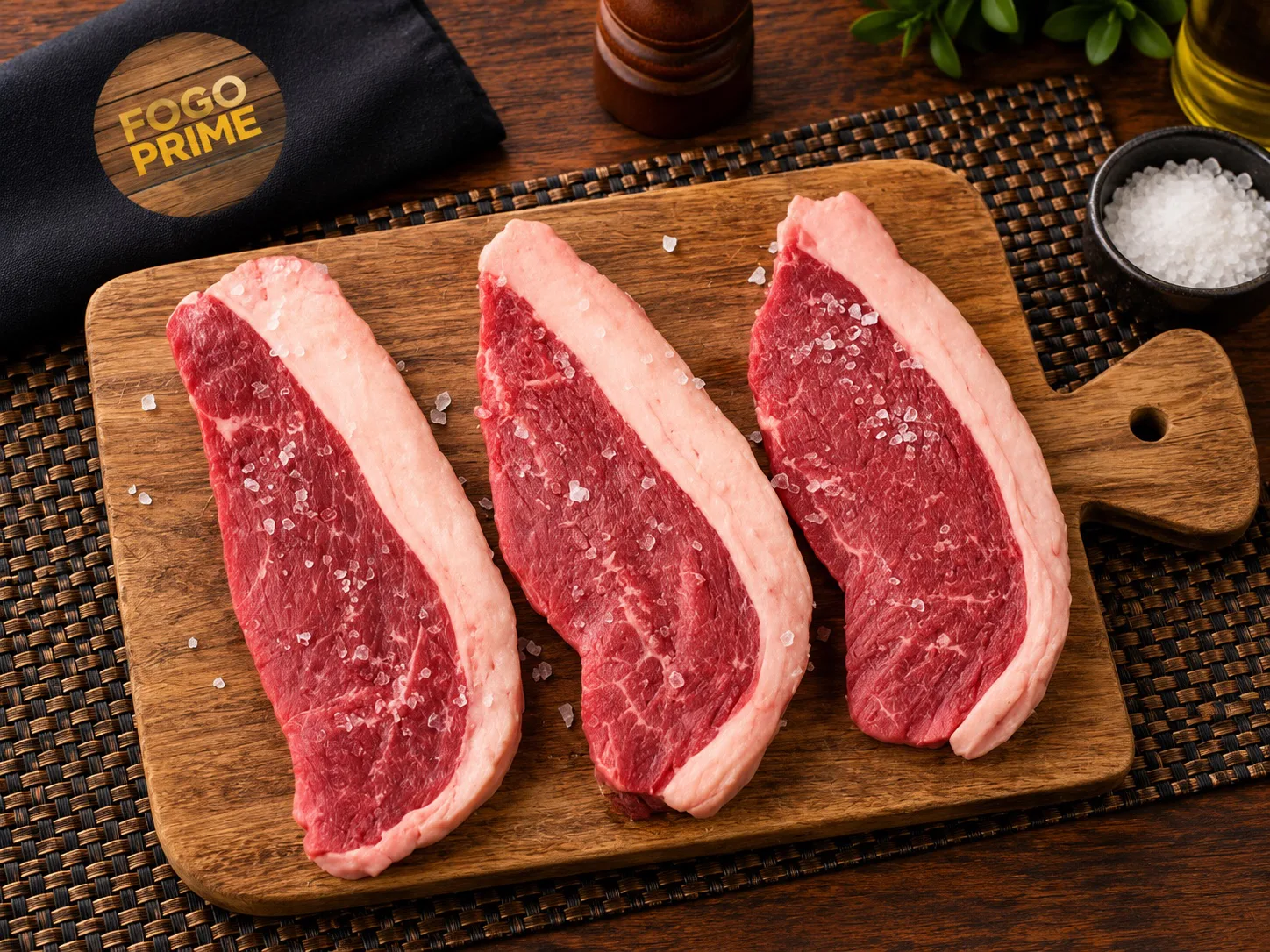 Cortes de carne premium preparados para o fogo